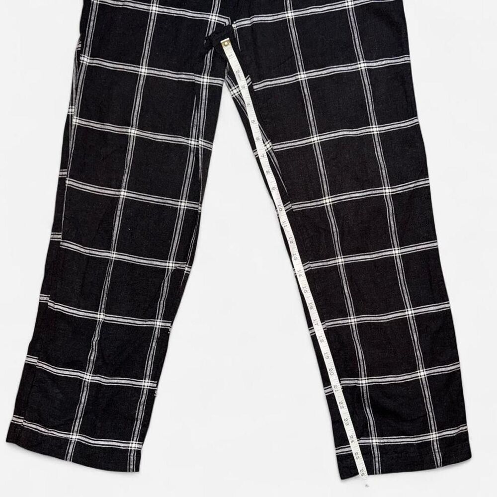 Urban Outfitters Black and White Plaid Linen High Neck Halter Jumpsuit Size US 4 - Picture 3 of 10